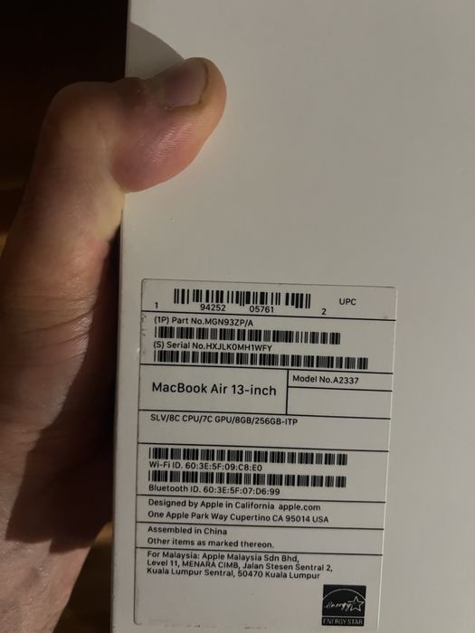 MacBook Air (M1, 2020) Silver 8/256Gb