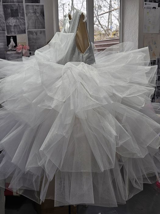 Сукня сніжинка плаття на дівчинку білого кольору Сукня янгол