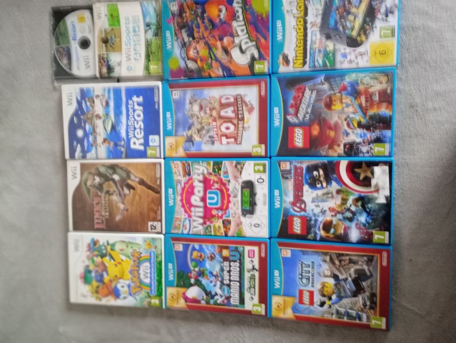Jogos para Wii e Wii U (Wii sports, super Mario, solatoon, Pokémon)