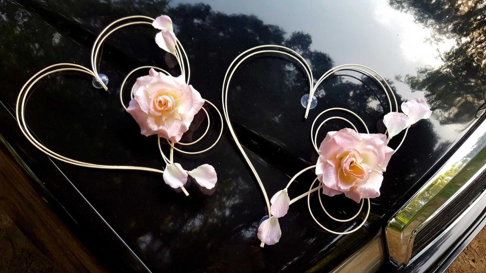 SERCA na Slub Dekoracja samochodu OZDOBY auta 2 szt.