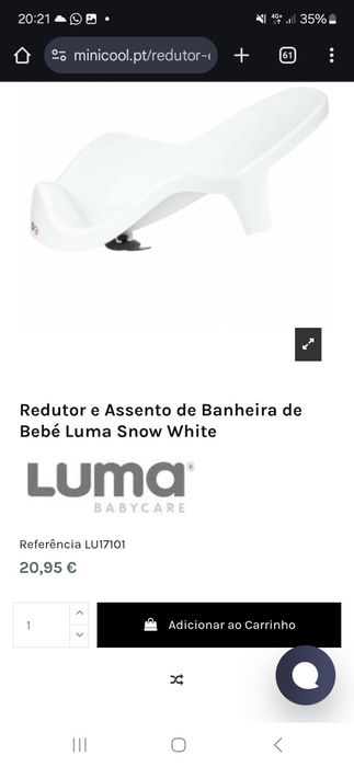 Redutor de bébé para banheira Luma