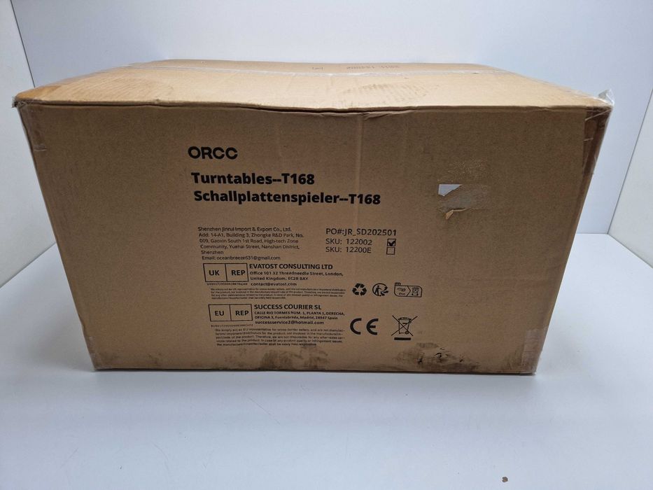 Gramofon ORCC T168 . 122002 .10 w 1 z bluetooth, wbudowanym głośnikiem