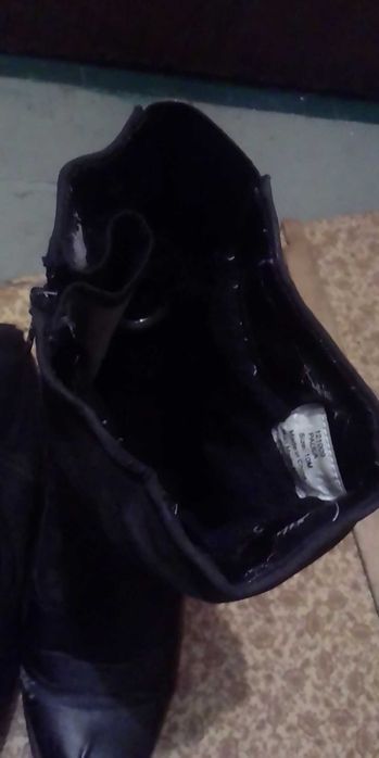 Дівочі чорні чоботи до колін на змійці 39-41