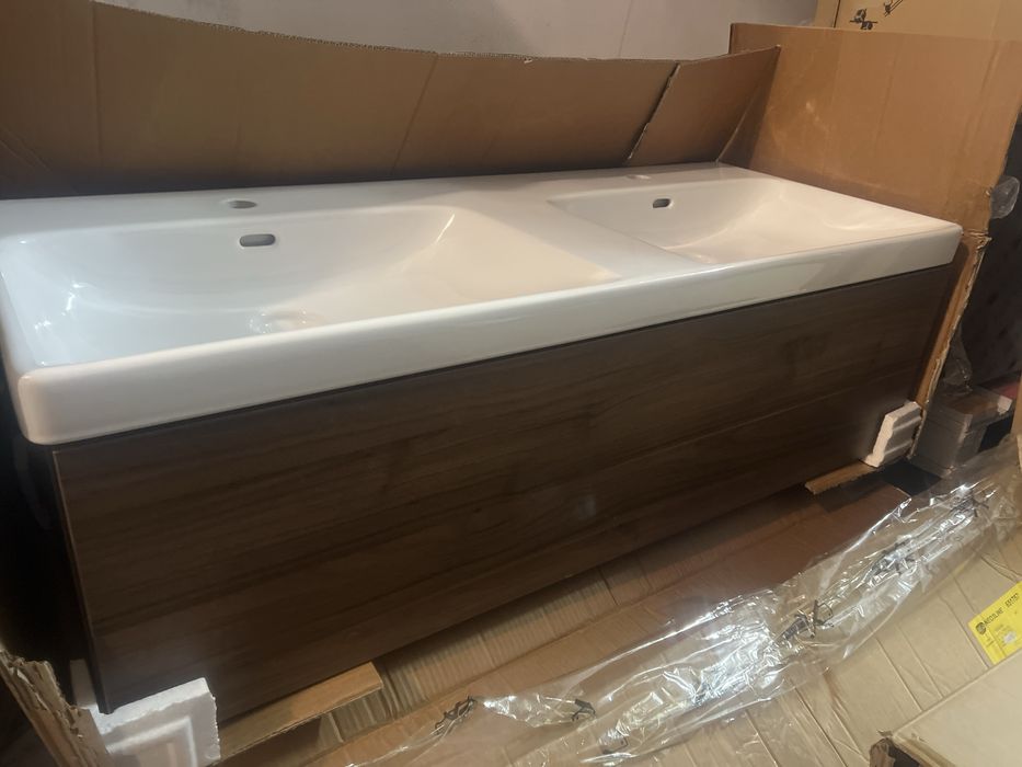 Movel casa banho Novo 120cm C/ Lavatorio duas Cubas