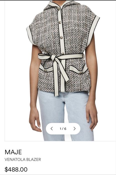 Жилет твидовый,кардиган,кофта SANDRO,б/у,разер S