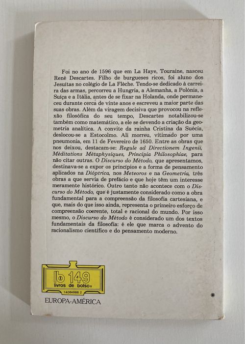 Livro Discurso do Método, de Descartes64750563001475121