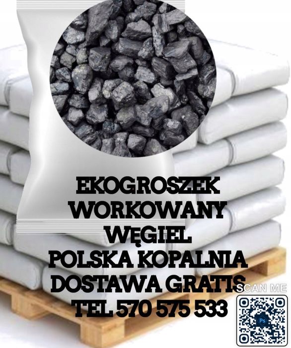 Ekogroszek wegiel pellet transport gratis Warszawa
