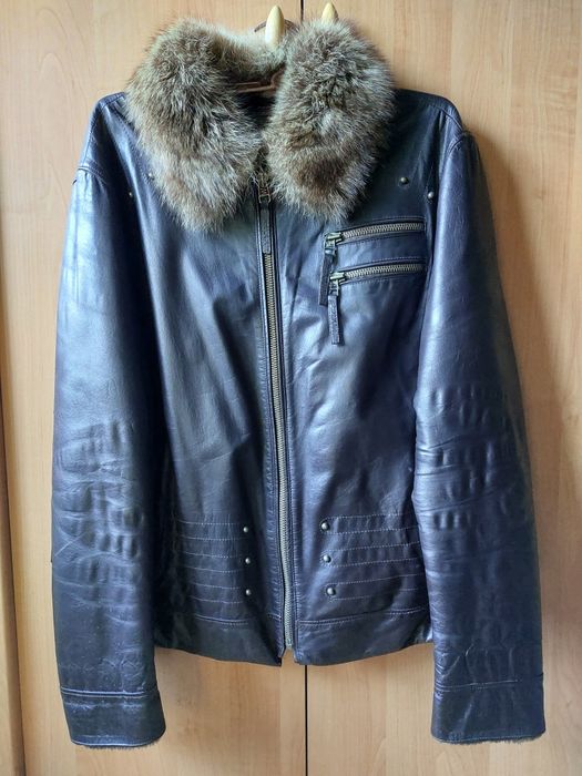Кожаная мужская дублёнка
