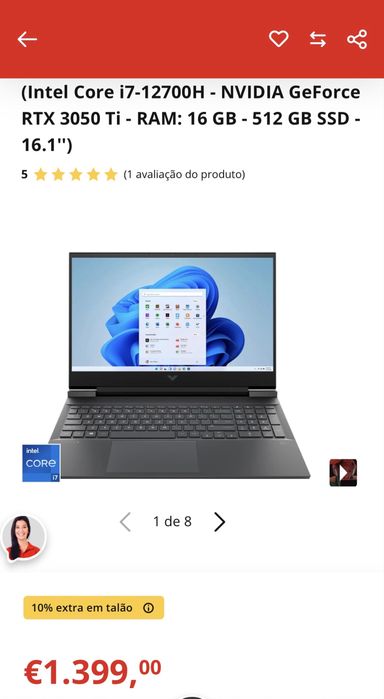 Portatil HP Victus (COMO NOVO)
