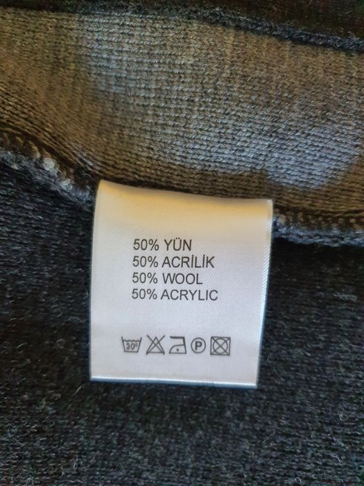 Stylowy męski kardigan z wełną na zamek z kołnierzykiem XXL