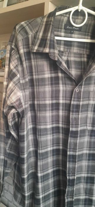 Meska koszula w kratkę 60% bawełny M