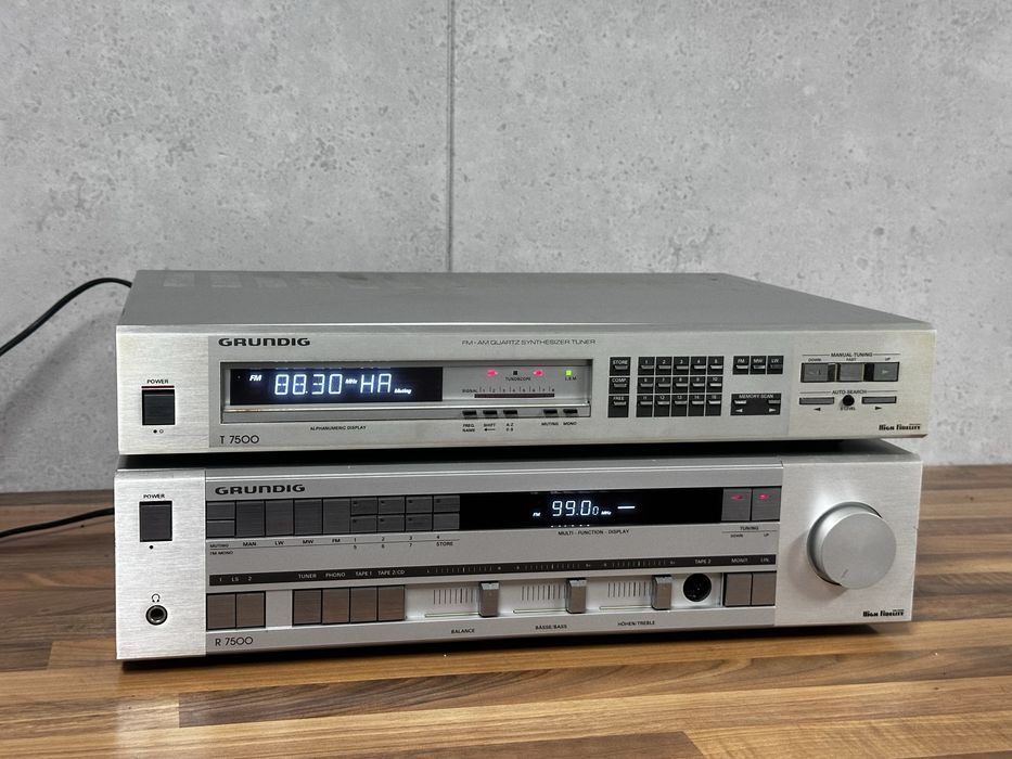 Zestaw Grundig T7500 R7500 tuner, wzmacniacz, amplituner vintage