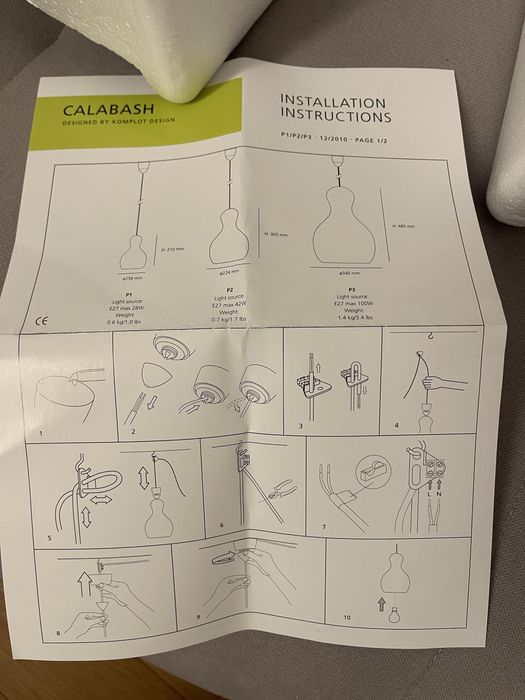 2 lampy, Light Years, Calabash P2, red chrome, Fritz Hansen