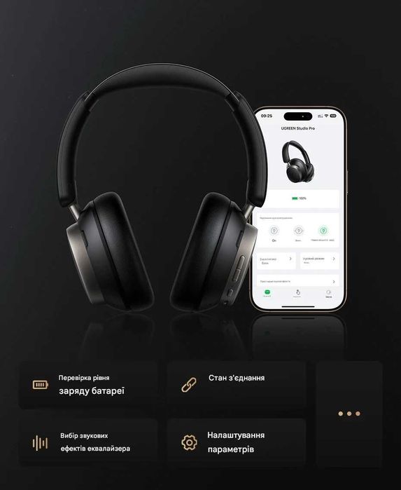 Бездротові навушники UGREEN Studio Pro 48dB ANC, Hi-Res LDAC, 120 год