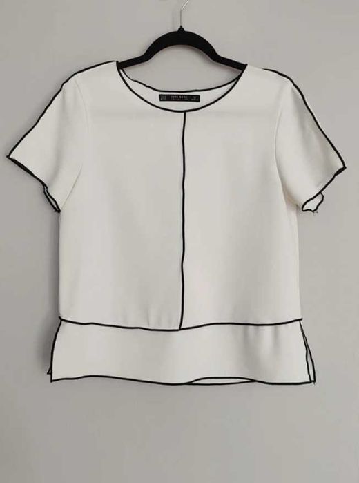 Elegancka biało czarna bluzka Zara