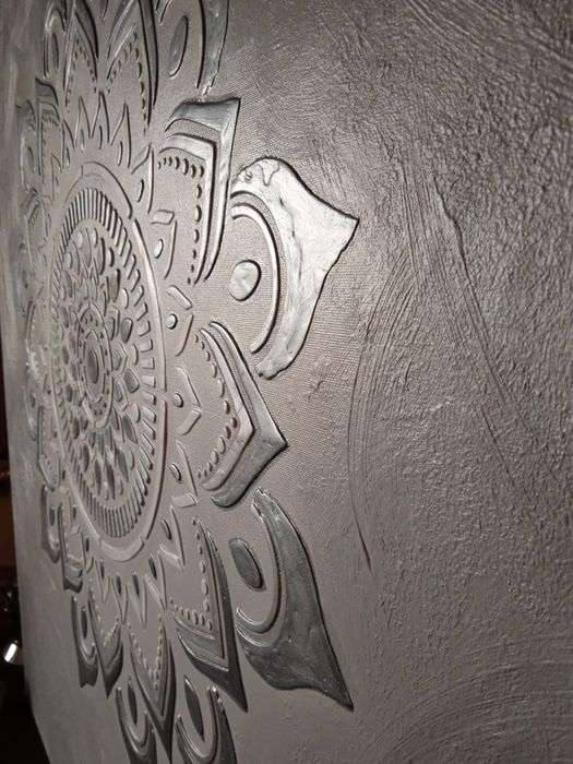 Obraz Mandala 100/80 cm strukturalny 3D,  ręcznie malowany