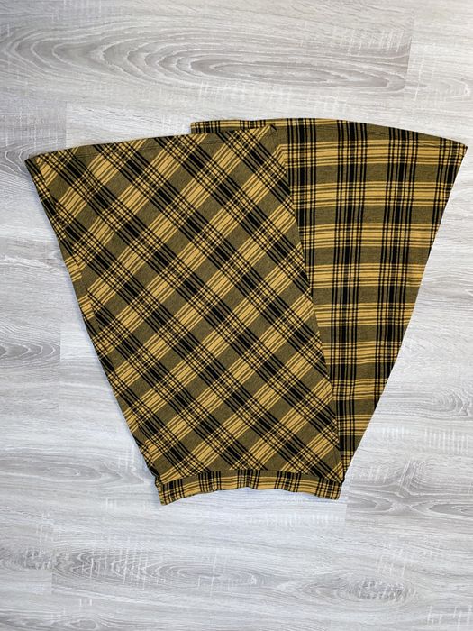 Spódnica trapezowa w kratkę Zara żółta czarna