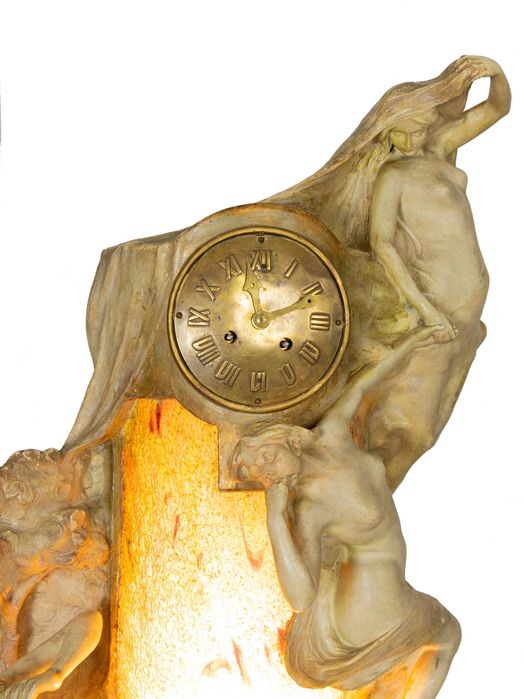 Relógio terracota Friedrich Goldscheider Arte Nova | século XIX