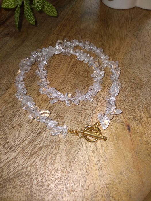 Naszyjnik choker kryształ górski biżuteria toggle