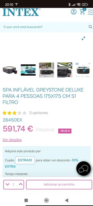 Spa Intex 4 pessoas tratamento a sal