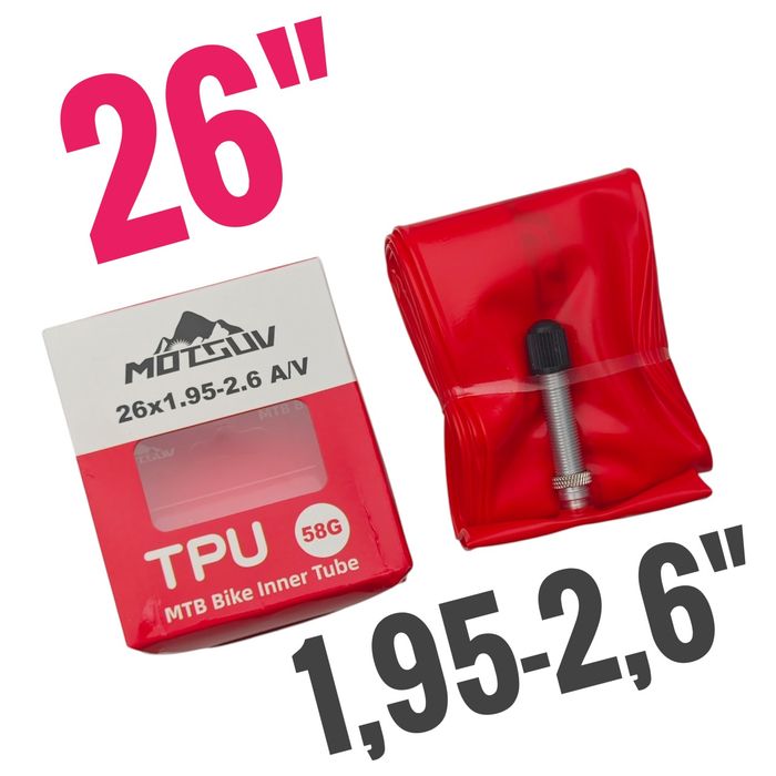 MOTSUV dętka TPU 26" lekka mtb wentyl samochodowy auto av