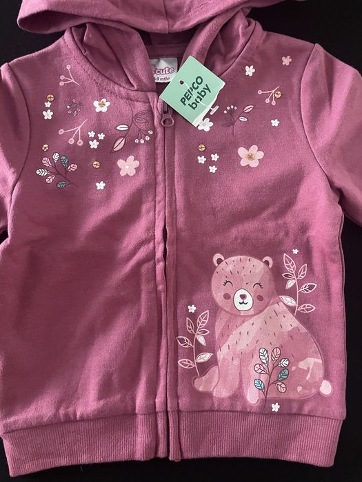 Nowa bluza dziewczęca z kapturem rozmiar 74
