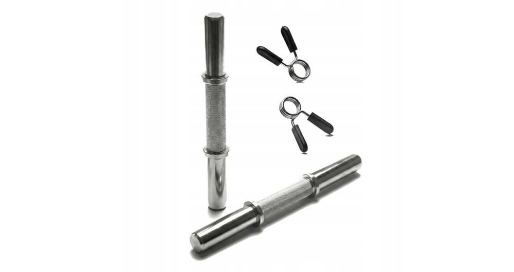 Zestaw 2x Gryf krótki gryfy gładkie do hantli sztangielka 40cm 28mm