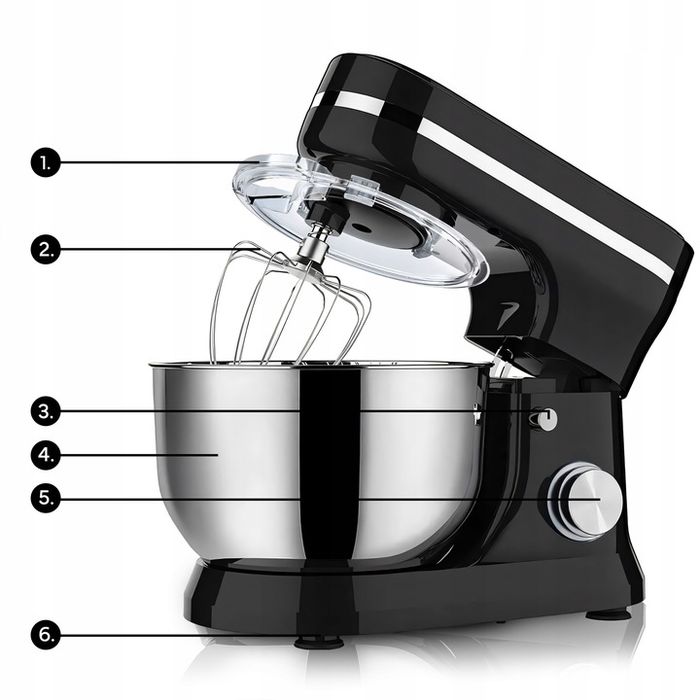robot kuchenny planetarny z misą 6l wielofunkcyjny mikser 3w1 3200w xl
