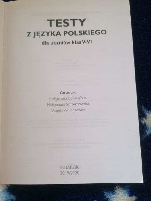 Testy z języka polskiego V-VI M. Boratyńska