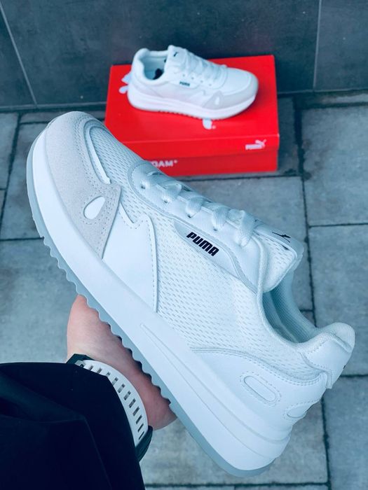 Легкі дихаючі кросівки Puma на літо • кожані жіночі кросовки пума зручні• ортопедична устілка • мяка підошва кросовки пума