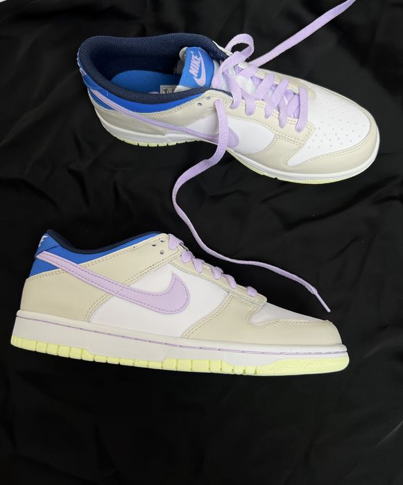 Оригинал Nike Dunk Low Khaki Blue Pink (FB9109 103) найк данки