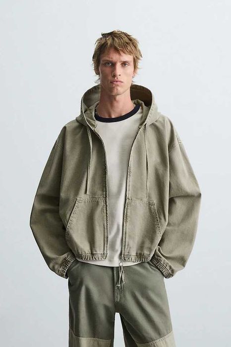 Куртка Zara чоловіча варена хакі