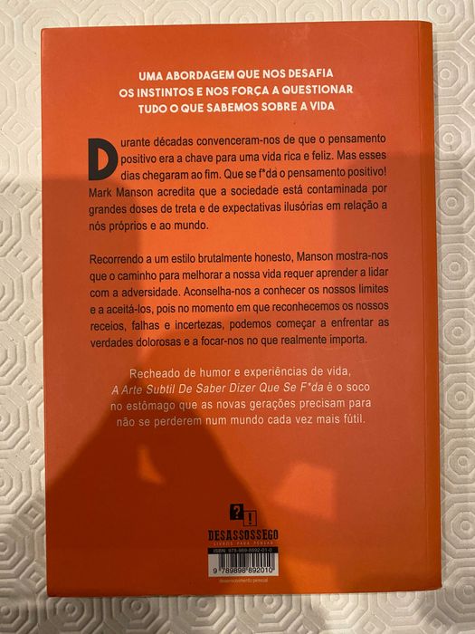 A Arte Subtil de Saber Dizer Que Se F*da, de Mark Manson