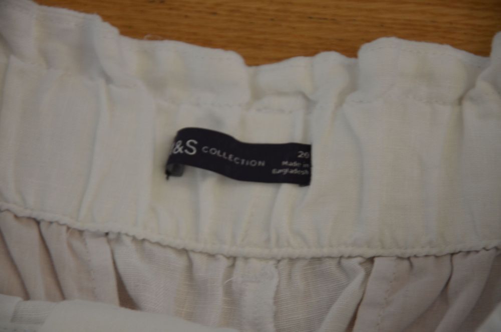 M&S spodenki białe  100% len