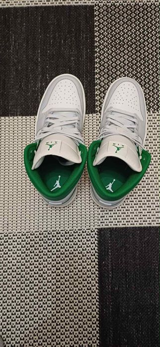 Nike Air Jordan 1 Mid Summit White/Pine Green-Pure Platinum
