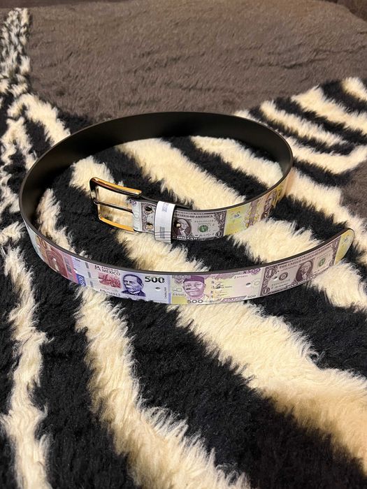 Ремень с купюрами Multi-Currency Bank Note Pattern Belt