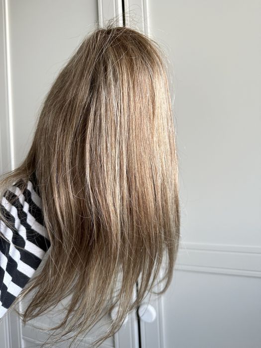 Peruka 100% wlosy naturalne blond bez z grzywka balejaz