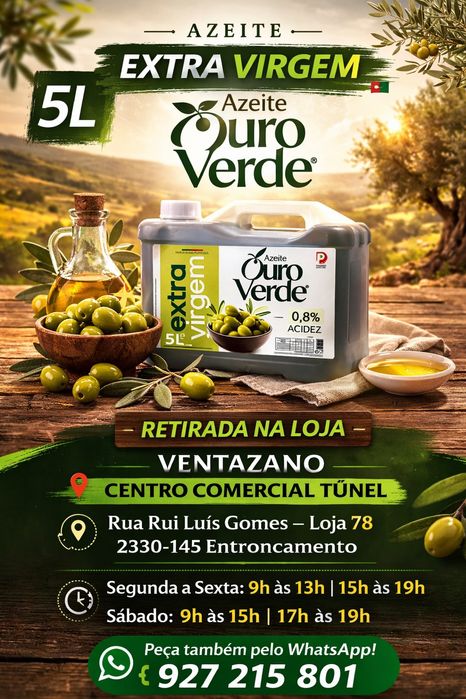 Azeite Extra Virgem 5L – Baixa Acidez 0,8% | Qualidade Superior