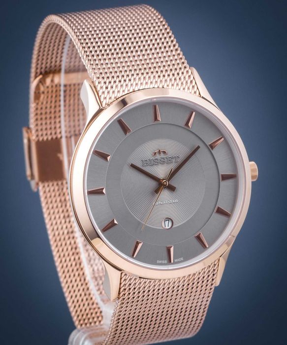 Zegarek Męski Bisset BSDE47 (zb051e) Rose Gold