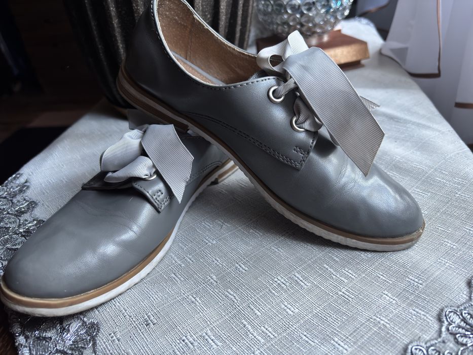 Loft 37,szare mokasyny,oksfordy,szare buty