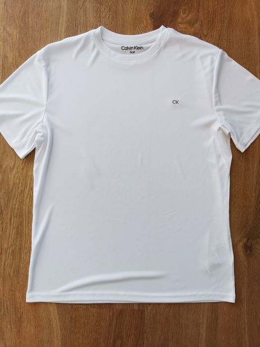 Calvin Klein koszulka t-shirt męski sportowa na trening do biegania biała rozmiar L