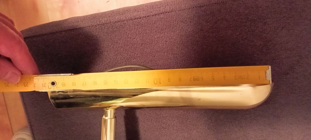 Kinkiet regulowany zloty z bialym klosz