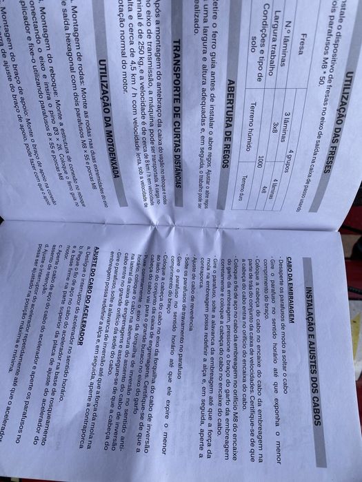 Motoenxada c/ freses e abre regos