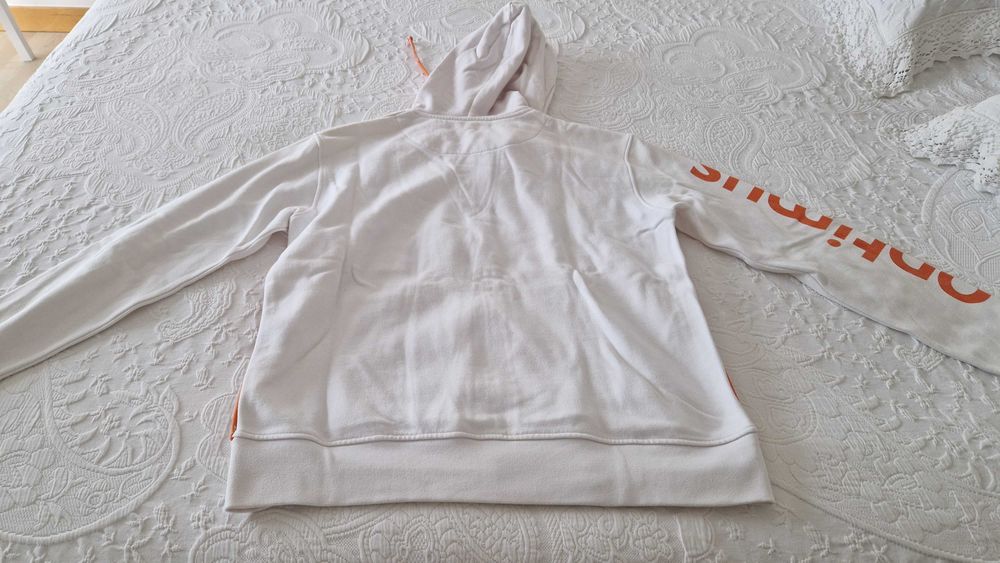 Sweatshirt Optimus branca, capucho e fecho de correr, tamanho S