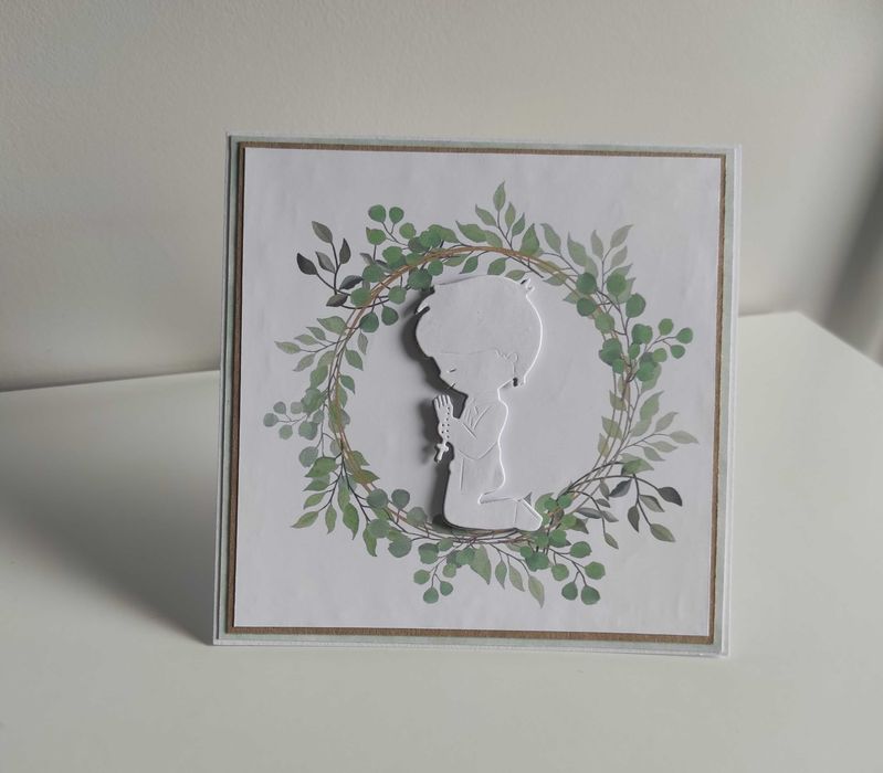 Kartka na Komunię Świętą ręcznie robiona handmade