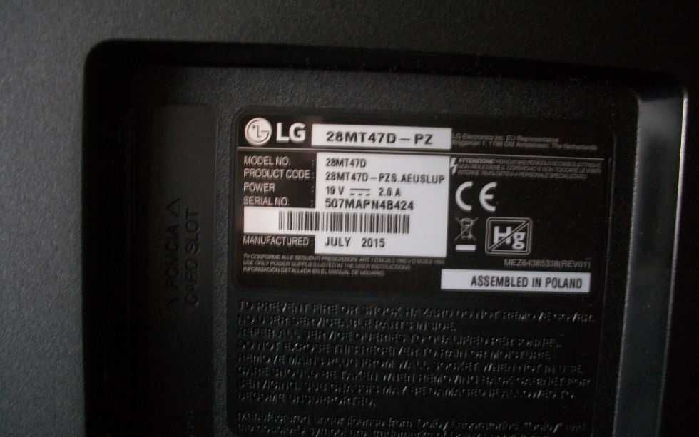 Tv Led LG 28MT47D-PZ Como nova