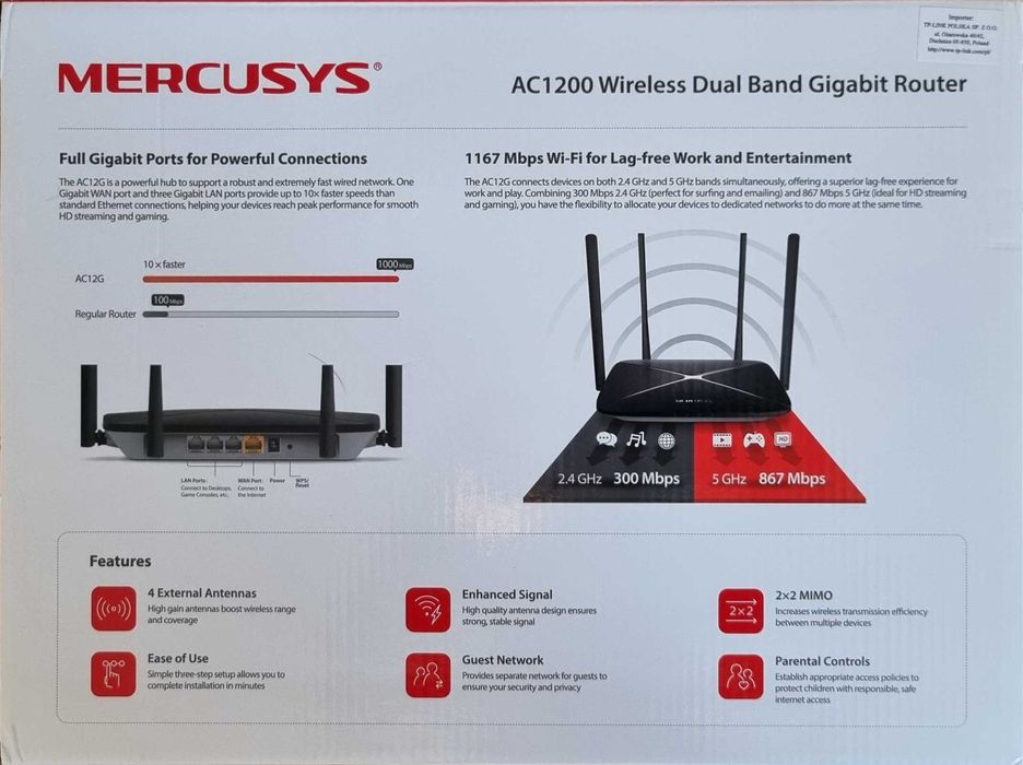 Router Mercusys AC 1200 AC12G