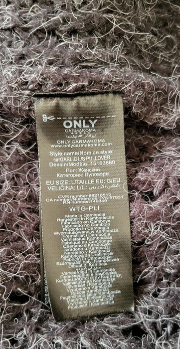 Sweter, grafitowy, oversize, L, Only Carmakoma