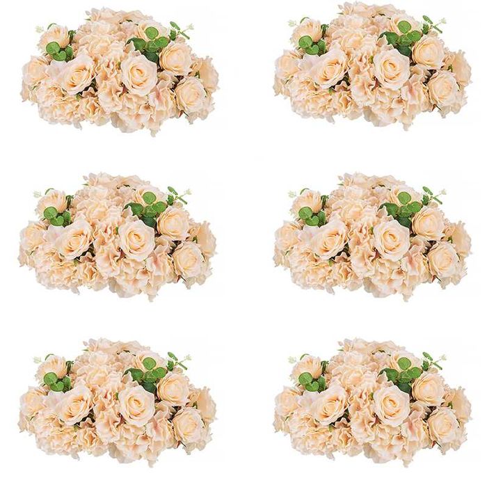 Zestaw 6 paneli kwiatowych dekoracyjnych sztuczne kwiaty