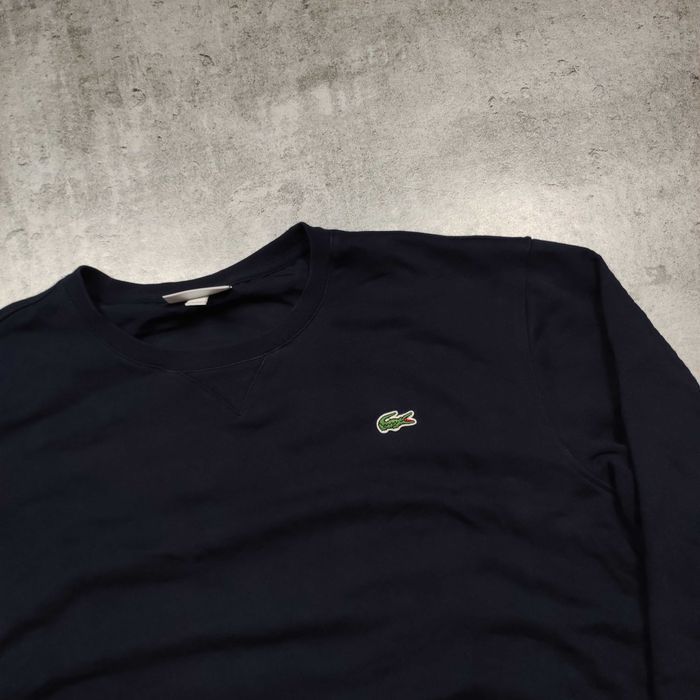MĘSKA Bluza PREMIUM Granatowa Bawełna Elegancka Haft Logo Lacoste